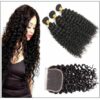 Peruvian Jerry Curly Hair 3 Bundles With Lace Closure img-min