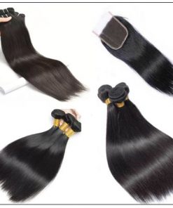 Straight Human Hair Super Thin Skin PU Closure Pieces Natural Black 4x4 Pu Silk Top Closure Free Part Hair Closure img 3-min