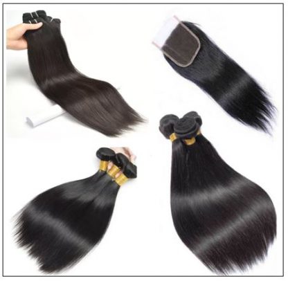 Straight Human Hair Super Thin Skin PU Closure Pieces Natural Black 4x4 Pu Silk Top Closure Free Part Hair Closure img 3-min