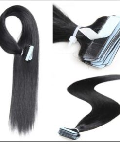Straight Tape In Hair Extensions #1 Jet Black 100% Virgin Hair IMG 2-min