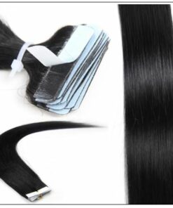 Straight Tape In Hair Extensions #1 Jet Black 100% Virgin Hair IMG 4-min