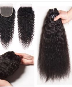 Super Wave Weaving With Closure 4x4 Swiss Lace Closure Free Part Brazilian Hair Closure img 3-min