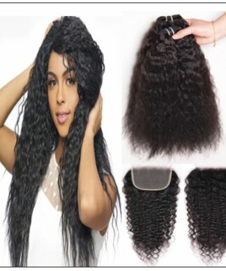 Super Wave Weaving With Closure 4x4 Swiss Lace Closure Free Part Brazilian Hair Closure img-min