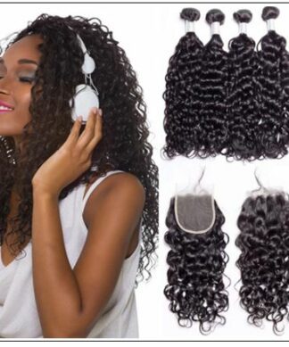 virgin+peruvian water wave 3 bundles product with lace closure img-min