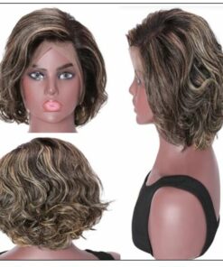13x4 Lace Front Human Hair Wig Highlight Wavy Bob 8 Inch Free Part Short Bob Lace Front Wigs for Women 3-min