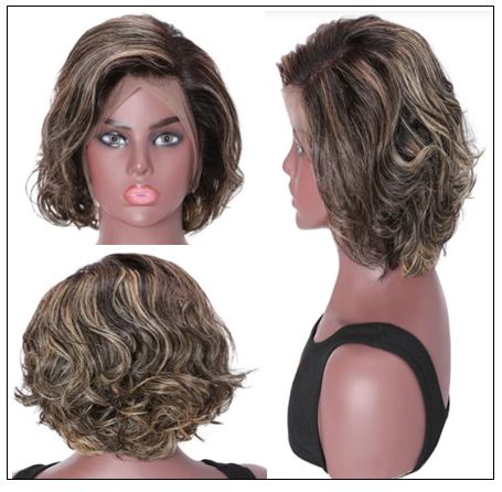 13x4 Lace Front Human Hair Wig Highlight Wavy Bob 8 Inch Free Part Short Bob Lace Front Wigs for Women 3-min