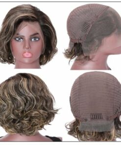 13x4 Lace Front Human Hair Wig Highlight Wavy Bob 8 Inch Free Part Short Bob Lace Front Wigs for Women 4-min