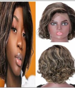 13x4 Lace Front Human Hair Wig Highlight Wavy Bob 8 Inch Free Part Short Bob Lace Front Wigs for Women img-min