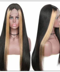 13x4 Lace Front Human Hair Wigs 8-24 Inch Straight Highlight Hair Straight Hair Wig 4-min