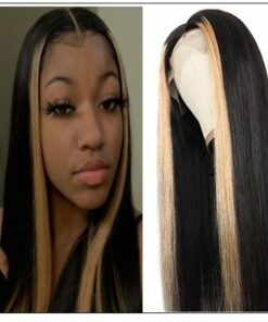 13x4 Lace Front Human Hair Wigs 8-24 Inch Straight Highlight Hair Straight Hair Wig img-min