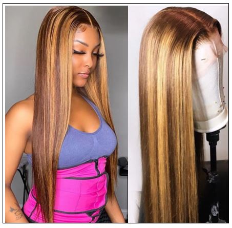 13x4 Straight Honey Blond Ombre Color Highlight 150% Lace Front