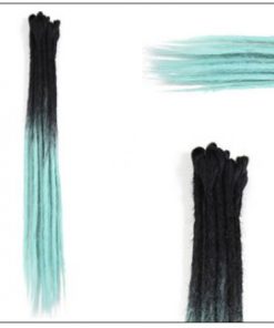 2-14 Black and Light Blue Synthetic Dreadlock Extensions Faux Locs Crochet Hair 3