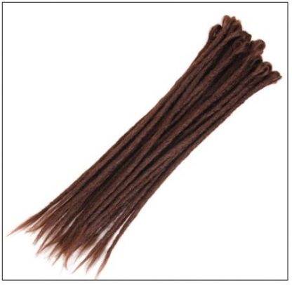 33# Chocolate Color Handmade Synthetic Dreads 2-min
