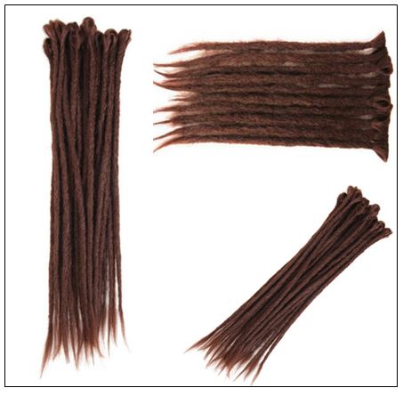 33# Chocolate Color Handmade Synthetic Dreads 3-min