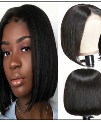 4x4 Lace Closure Wig Natural Black Human Hair Bob Wigs For Sale Affordable Short Human Hair Wigs img-min