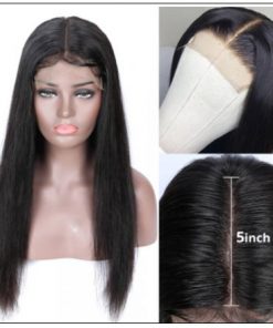 5x5 HD Lace Closure Wigs Virgin Straight Wig Pre Plucked Natural Black Human Hair Wigs for Women img 2-min