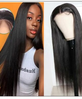 5x5 HD Lace Closure Wigs Virgin Straight Wig Pre Plucked Natural Black Human Hair Wigs for Women img-min