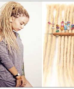 613 Blonde Dreadlock Extensions Human Hair Dreads img-min