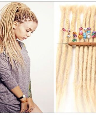 613 Blonde Dreadlock Extensions Human Hair Dreads img-min