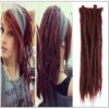 99j Burgundy Color Synthetic Dreadlocks Extensions Handmade img