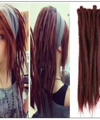 99j Burgundy Color Synthetic Dreadlocks Extensions Handmade img