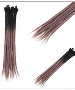 Black and Ash Brown 2-33 Color Crochet Braids With Synthetic Hair Dreadlocks 3-min
