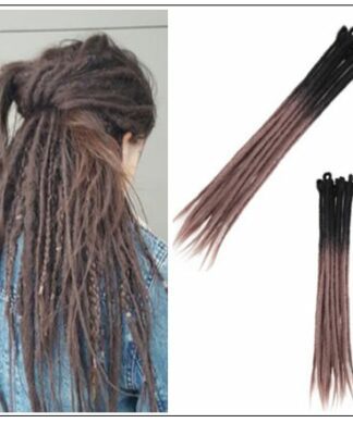 Black and Ash Brown 2-33 Color Crochet Braids With Synthetic Hair Dreadlocks img-min