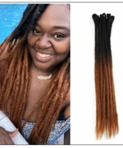 Black and Brown 2-6 Dreadlocks Extensions Synthetic Hair Faux Locs 100% Handmade img-min