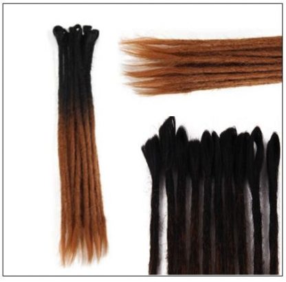 Black and Brown 2-6 Dreadlocks Extensions Synthetic Hair Faux Locs 100% Handmade3-min