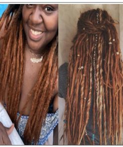 Black and Brown 2-6 Dreadlocks Extensions Synthetic Hair Faux Locs 100% Handmade4-min