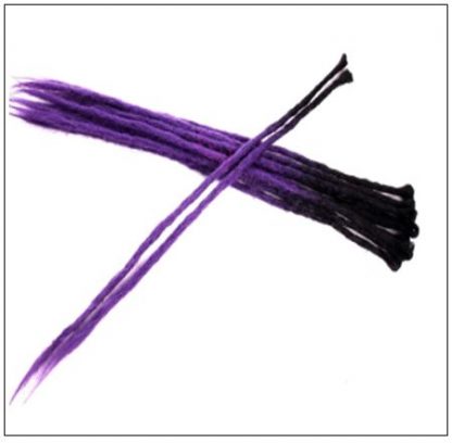 Black and Purple 2-12 Crochet Hair Dreadlock Extensions Synthetic Hair 100% Handmade 4
