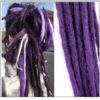Black and Purple 2-12 Crochet Hair Dreadlock Extensions Synthetic Hair 100% Handmade img