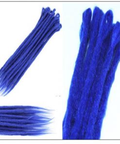 Blue Single Ended Dreadlock Extensions Synthetic Hair Crochet Faux Locs 2