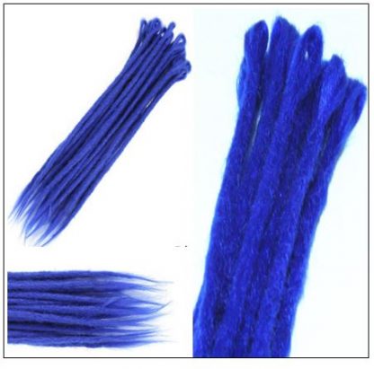 Blue Single Ended Dreadlock Extensions Synthetic Hair Crochet Faux Locs 2