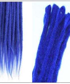 Blue Single Ended Dreadlock Extensions Synthetic Hair Crochet Faux Locs 3