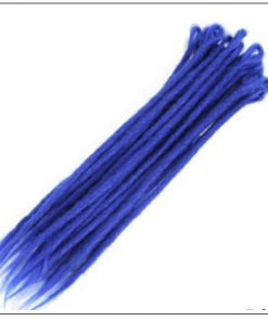 Blue Single Ended Dreadlock Extensions Synthetic Hair Crochet Faux Locs 4