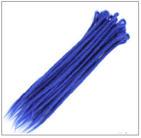 Blue Single Ended Dreadlock Extensions Synthetic Hair Crochet Faux Locs 4