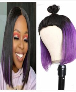 Bob Wig Black Hair Peekaboo Highlights Purple Short Bob Wig Bob Wig Black Hair Peekaboo Highlights Purple Short Bob Wig