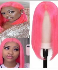 Bob Wigs 8-14 Inch Pink Lace Front Wigs img-min