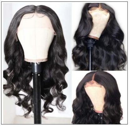 Body Wave Lace Front Wig 150 Density Lace Front Human Hair Wigs T Part Wigs Natural Black Color 2 min 1