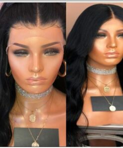 Body Wave Lace Front Wig 150 Density Lace Front Human Hair Wigs T Part Wigs Natural Black Color 4-min