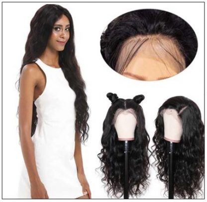 Body Wave Wig Lace Part Wig 150% Density Middle Part With Baby Hair Realistic Human Hair Wigs 2-min