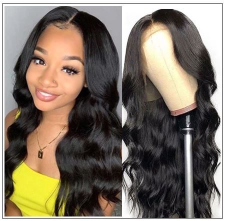 Body Wave Wig Lace Part Wig 150% Density Middle Part With Baby Hair Realistic Human Hair Wigs img-min
