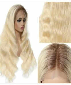 Dark Roots Blonde Pre Plucked 360 Lace Wig img 3-min