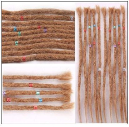 Dreadlock Extensions Human Hair 27 Light Brown Dyed Dreads 2