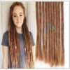 Dreadlock Extensions Human Hair 27 Light Brown Dyed Dreads img