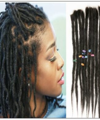 Dreadlock Human Hair Extensions Natural Black img-min