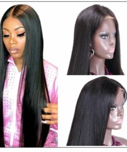 Glueless Wigs With Lace Part 100 Straight Human Hair Lace Wigs With Middle Part Left part Right part Natural Color img min
