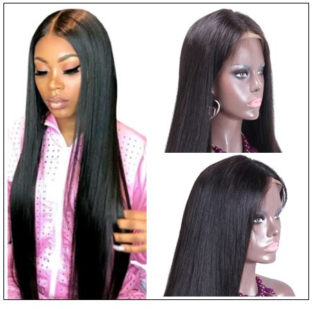 Glueless Wigs With Lace Part 100 Straight Human Hair Lace Wigs With Middle Part Left part Right part Natural Color img min