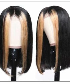 Highlight Ombre TL27 Straight Human Hair Lace Part Wigs 150% Density 2-min